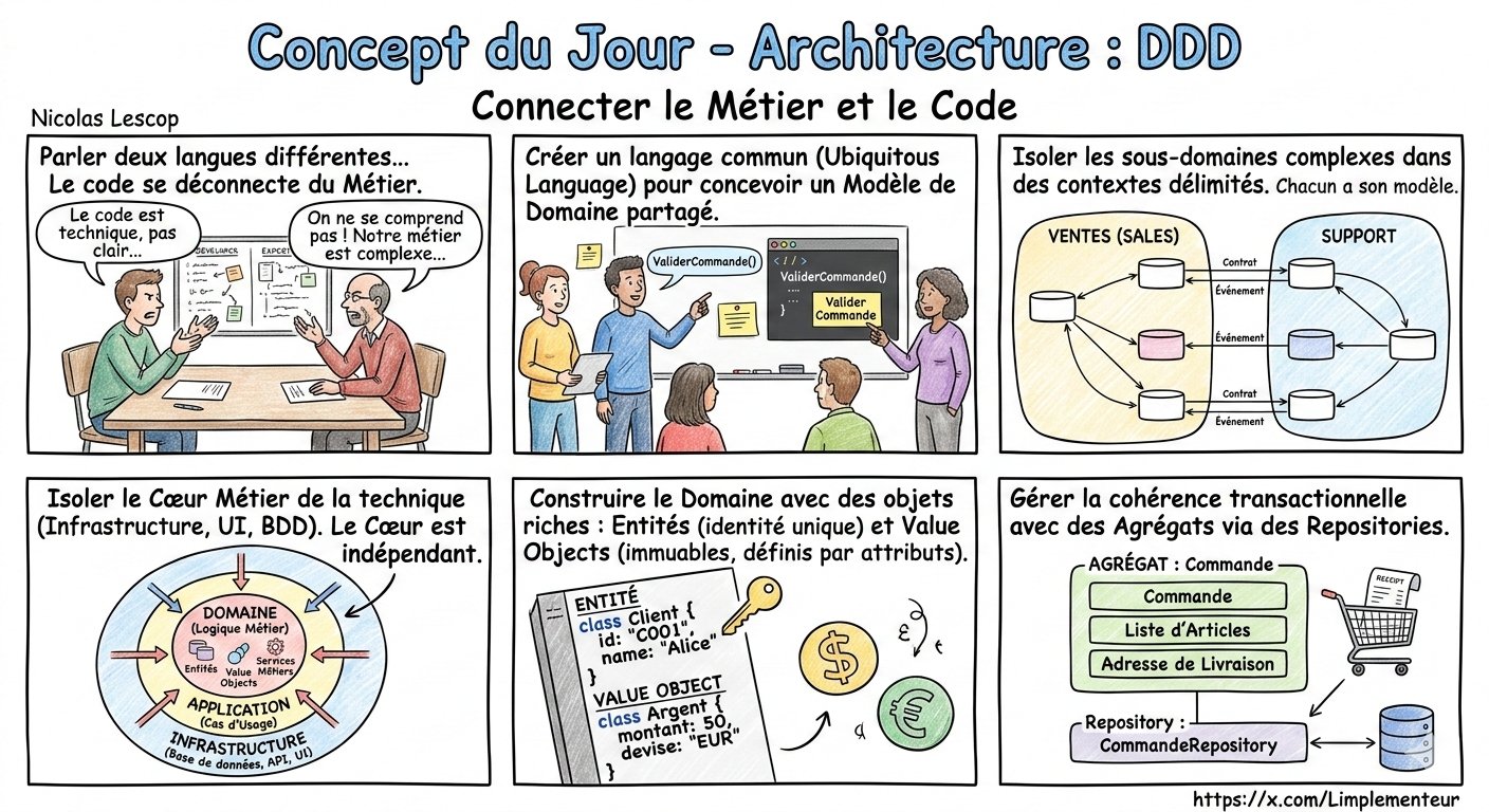 Illustration du Domain-Driven Design : séparer la complexité métier de la complexité technique